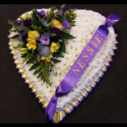 Traditional Full Heart, gold and purple with sash