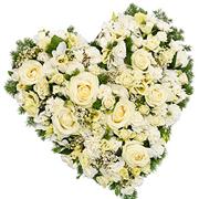Full Heart, White Roses, Hydrangea, Eustoma