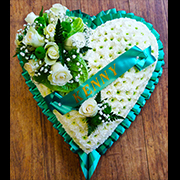 Traditional Full Heart, green with sash