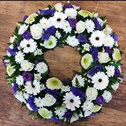 Rose Wreath White and Purple