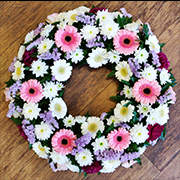 Classic Wreath Pale Pink Lilac and White