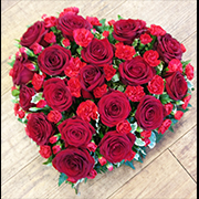 Superb Full Heart, Red Roses and Carnations