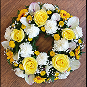 Superb Wreath Yellow and White