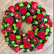 Luxury Rose Wreath Red and Green
