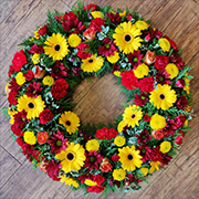 Classic Wreath Yellow Orange and Red