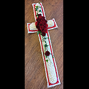 Traditional Cross, white, red
