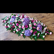 Double Ended Casket Spray Pink Cerise and Lilac