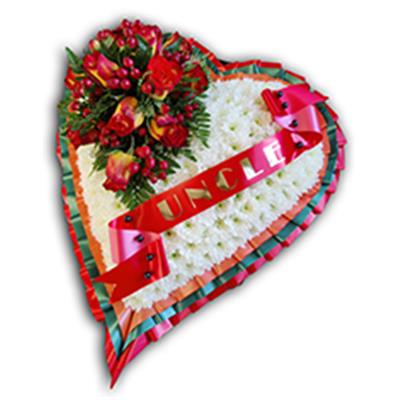 Traditional Full Heart, red and green with sash