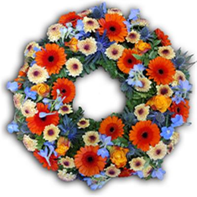 Classic Wreath Orange and Blue