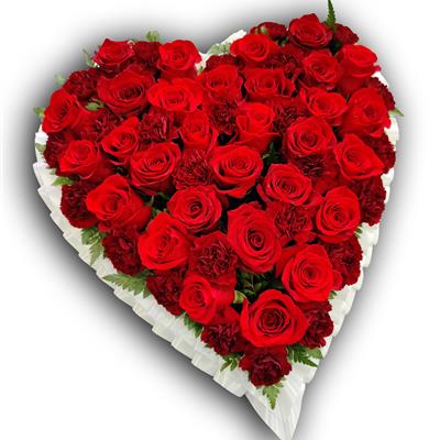 Heart Luxury Red Roses, Carnation