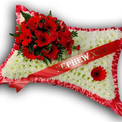 Traditional Pillow, red with sash