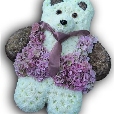 Teddy with tie, brown, pink