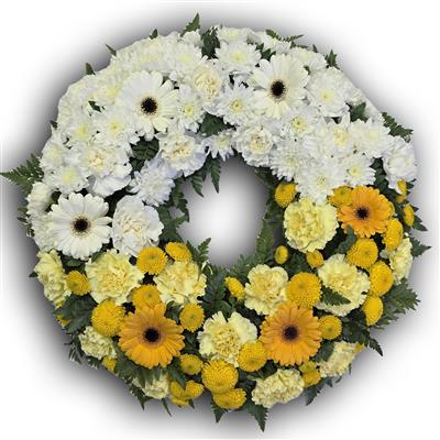 Bi-Colour white and yellow wreath