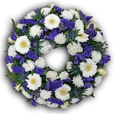 Classic wreath, purple, white